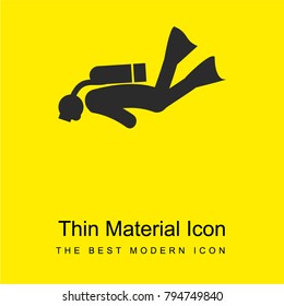 Diver bright yellow material minimal icon or logo design