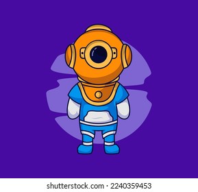 Diver Cartoon Illustration Image Vector