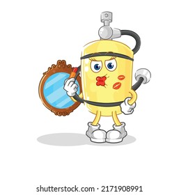 the diver cylinder make up mascot. cartoon vector