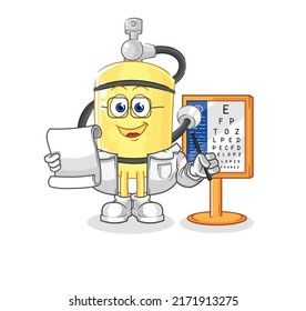 the diver cylinder oculist cartoon. cartoon mascot vector