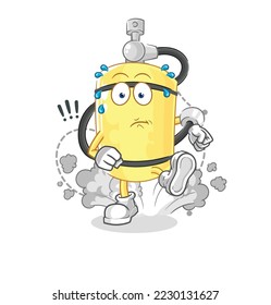 the diver cylinder running illustration. character vector