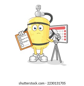 the diver cylinder schedule list vector. cartoon character
