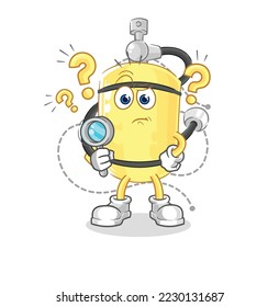 the diver cylinder searching illustration. character vector