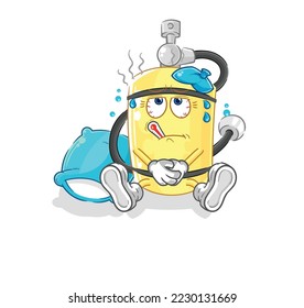 el vector enfermo del cilindro de buceo. personaje de caricatura