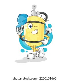the diver cylinder young boy character cartoon