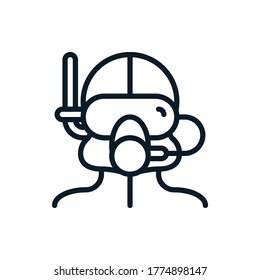 Diver, diving outline icons. Vector illustration. Editable stroke. Isolated icon suitable for web, infographics, interface and apps.