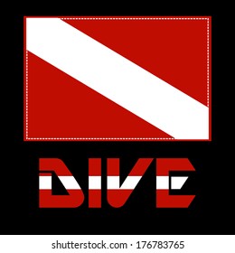 diver down flag, vector illustration