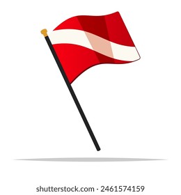 Diver down flag vector isolated illustration