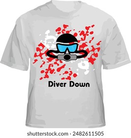 Diver Down Themed T-Shirt Mock-up