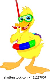 diver duck thumb up cartoon
