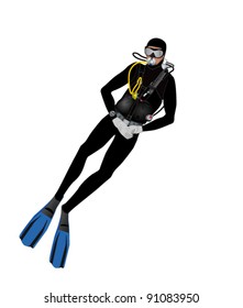 diver with equipment