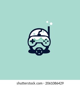 Diver Games Logo Symbol in Isolated Background - Vector