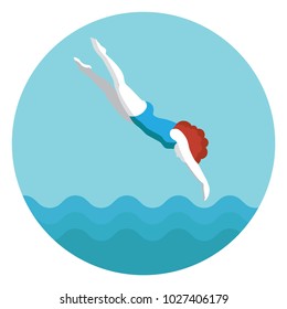 diver girl illustration
