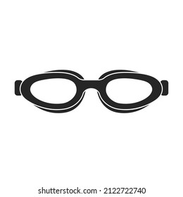 Icono vectorial de gafas de buceador.Icono vector negro aislado en gafas de buceador de fondo blanco.