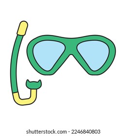 Diver glasses vector icon.Color vector icon isolated on white background diver glasses.