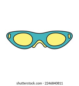 Diver glasses vector icon.Color vector icon isolated on white background diver glasses.