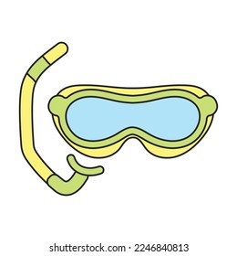 Diver glasses vector icon.Color vector icon isolated on white background diver glasses.