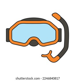 Diver glasses vector icon.Color vector icon isolated on white background diver glasses.