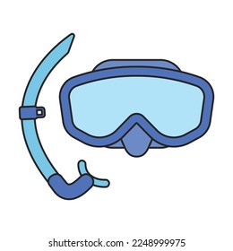 Diver glasses vector icon.Color vector icon isolated on white background diver glasses.