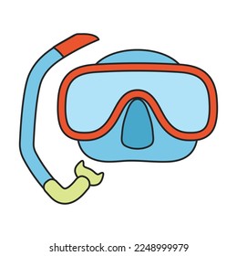 Diver glasses vector icon.Color vector icon isolated on white background diver glasses.