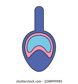 Diver glasses vector icon.Color vector icon isolated on white background diver glasses.