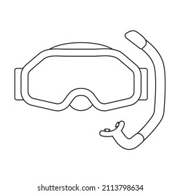 Taucherbrille Vektorsymbol.RahmenVektorsymbol einzeln auf weißem Hintergrund, Taucherbrille.