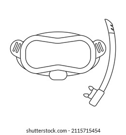 Diver glasses vector icon.Outline vector icon isolated on white background diver glasses.