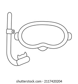 Diver glasses vector icon.Outline vector icon isolated on white background diver glasses.