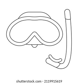Diver glasses vector icon.Outline vector icon isolated on white background diver glasses.