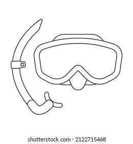Diver glasses vector icon.Outline vector icon isolated on white background diver glasses.