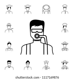 diver icon. Detailed set of Proffecions icons. Premium quality graphic design sign. One of the collection icons for websites, web design, mobile app
