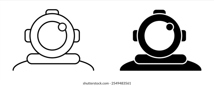 diver icon. diving equipment line and flat icon. vector illustration