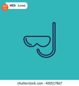  Diver icon flat.