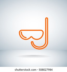  Diver icon flat.