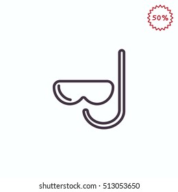  Diver icon flat.