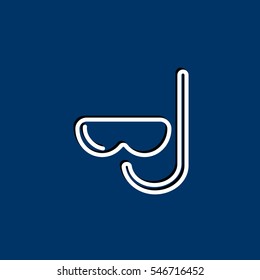  Diver icon flat.
