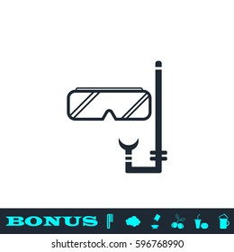 Diver icon flat. Black pictogram on white background. Vector illustration symbol and bonus button