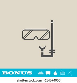 Diver icon flat. Grey pictogram on light background. Vector illustration symbol and bonus button real estate, ottoman, vase, tv, fishing rod