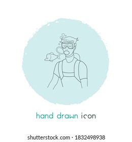 Diver icon line element. Vector illustration of diver icon line isolated on clean background for your web mobile app logo design.