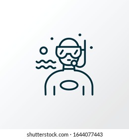 Diver icon line symbol. Premium quality isolated scuba element in trendy style.