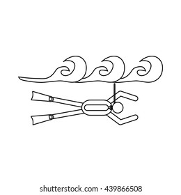 Diver icon in outline style