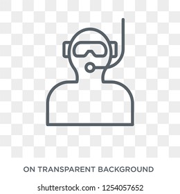 Diver icon. Trendy flat vector Diver icon on transparent background from Nautical collection. High quality filled Diver symbol use for web and mobile