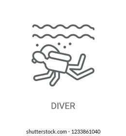 Diver icon. Trendy Diver logo concept on white background from Nautical collection. Suitable for use on web apps, mobile apps and print media.