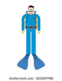 Diver isolated. frogman vector illustration. Underwater diver