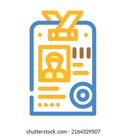 diver license color icon vector. diver license sign. isolated symbol illustration