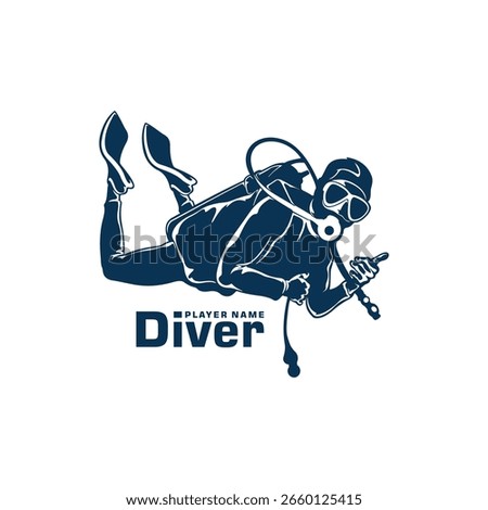 Diver logo design vector. Silhouette Diver Template Illustration