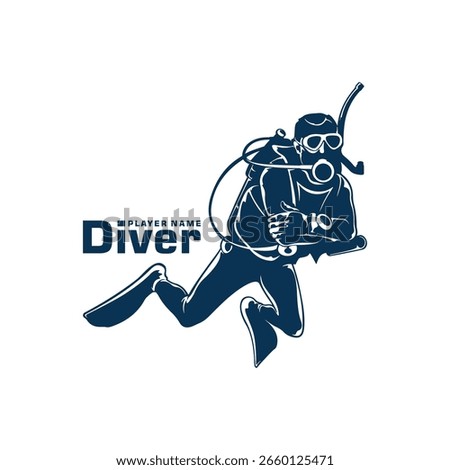Diver logo design vector. Silhouette Diver Template Illustration