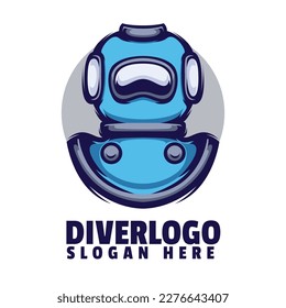 Vector de diseño de logotipo de mascota del logotipo del buzo