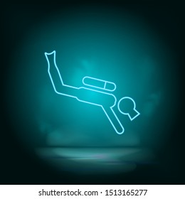 Diver, man blue neon vector icon. Simple element illustration from map and navigation concept. Diver, man blue neon vector icon. Real estate concept vector illustration.