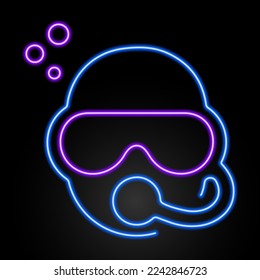 diver neon sign, modern glowing banner design, colorful modern design trends on black background. Vector illustration.